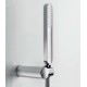 Kit teléfono de ducha antical DREAM con soporte orientable y flexo silver. Grober