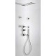 Kit de ducha termostático empotrado LOFT-TRES con cierre y regulador de caudal 4 vías. Tres