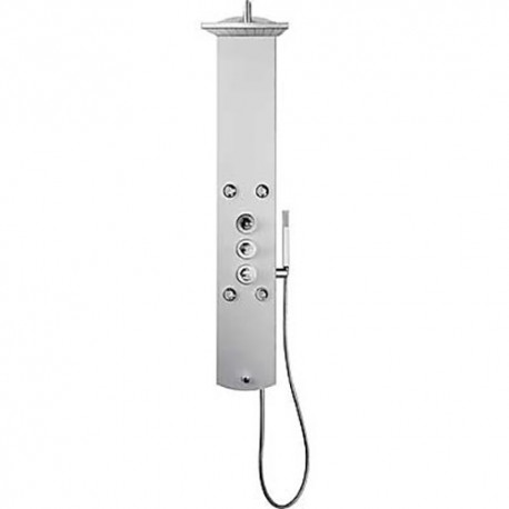 Columna de ducha termostática LEX-B REF ducha FIJA de 25 cm cuadrada 193124 anodizado. Tres
