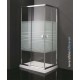 Mampara angular para ducha modelo TITAN apertura vértice de 100 x 70 cristal trazos Ref: 0483+0480 . GME