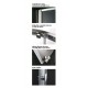 Mampara angular para ducha modelo TITAN apertura vérice de 110 x 80 cristal trazos Ref: 0250+0481 GME