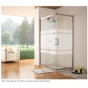 Mampara angular rectangular de ducha serie 300 Ref: TR105 de 100 x 80 serigrafía BALI . Kassandra