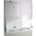 Frontal de bañera serie 300 TR573 de 1500 x 900 mm puerta plegable y abatible de cristal transparente . Kassandra