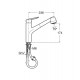 Mezclador para cocina con caño extraíble giratorio y función ducha para aclarado LOGICA-N . Roca