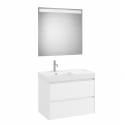 Conjunto 2C ONA 800 (mueble + lavabo IZQUIERDA + espejo LED) Blanco mate ROCA A851708509