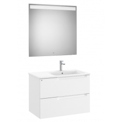 Conjunto 2C ALEYDA 805 (mueble + lavabo DERECHA + espejo LED) Blanco mate ROCA A851835509
