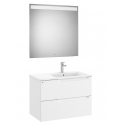 Conjunto 2C ALEYDA 805 (mueble + lavabo DERECHA + espejo LED) Blanco mate ROCA A851835509
